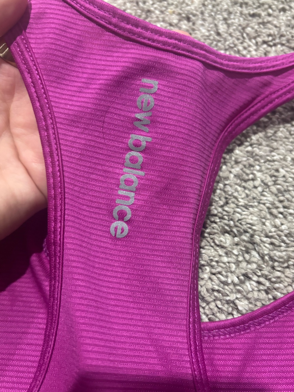 New Balance Magenta/Purple Racerback Performance Tank - Picture 3 of 5